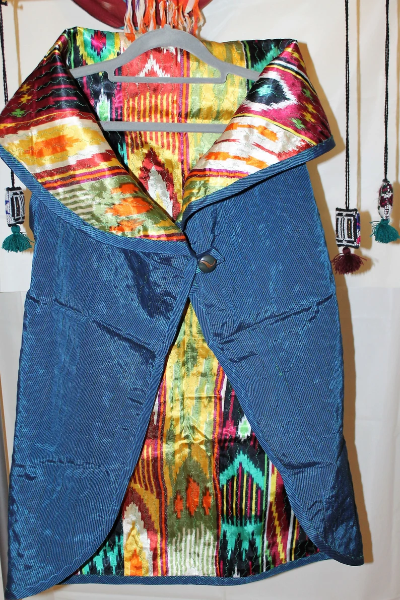 Pure Silk Ikat Kamzul / Circle Vest