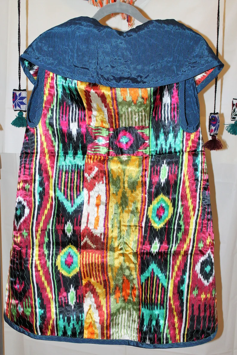 Pure Silk Ikat Kamzul / Circle Vest - Image 3