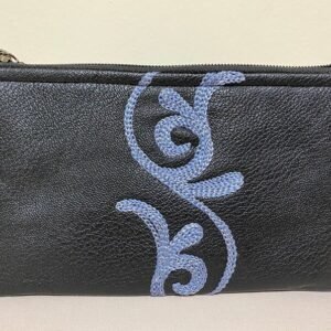 Embroidery Leather Clutch