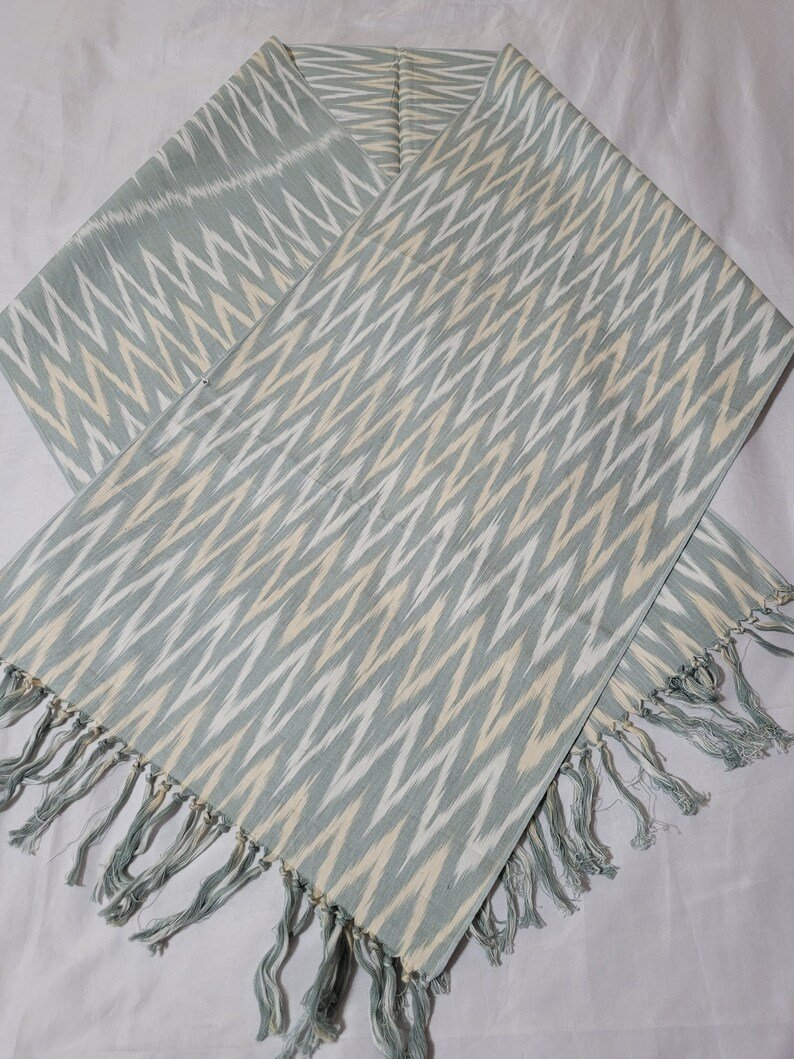 Ikat scarf-light grey - Image 3