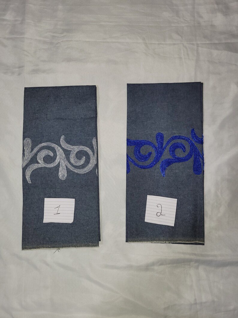 Jeans Embroidery Scarf - Light Grey